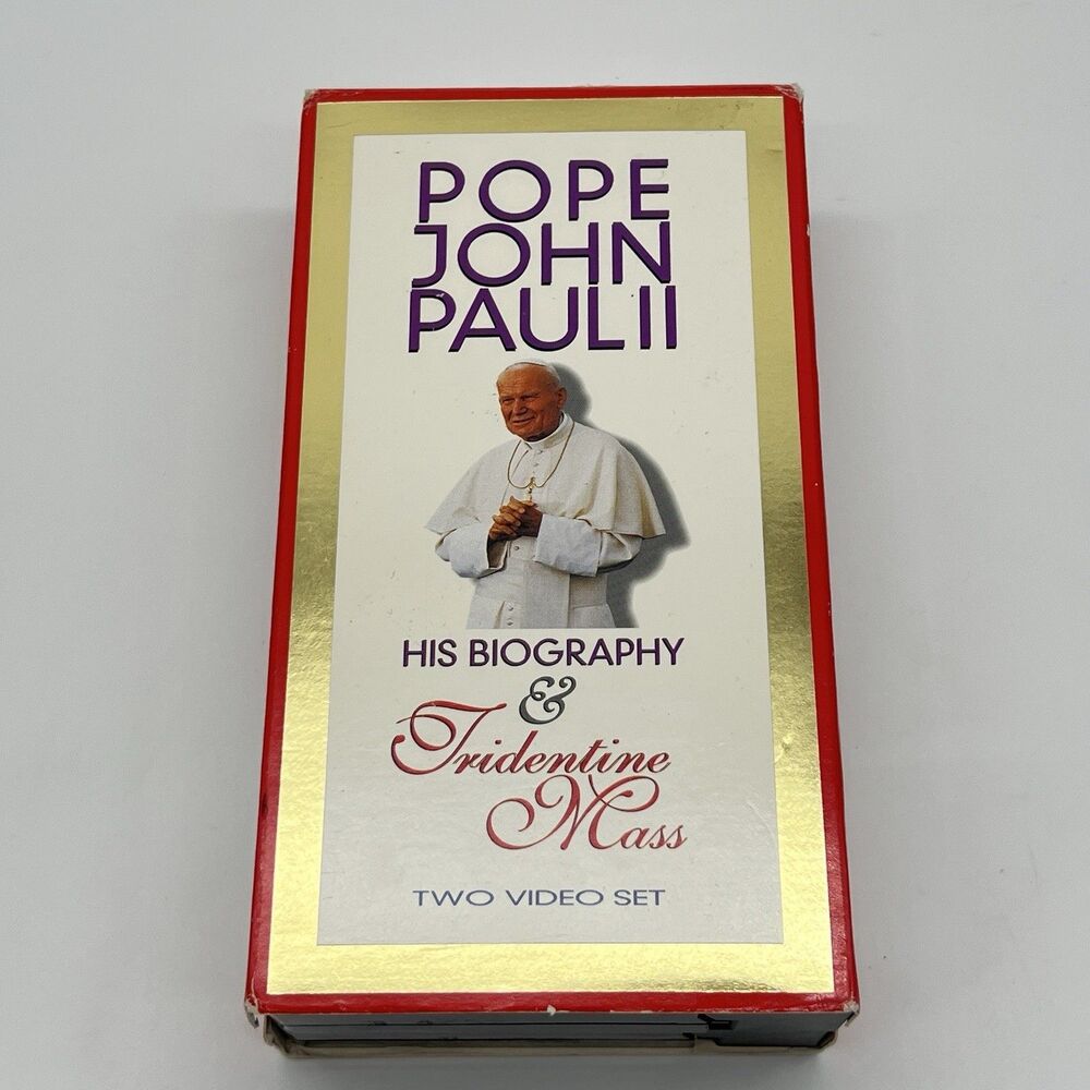 POPE JOHN PAUL II HIS BIOGRAPHY & TRIDENTINE MASS VHS VIDEOTAPE Preowned